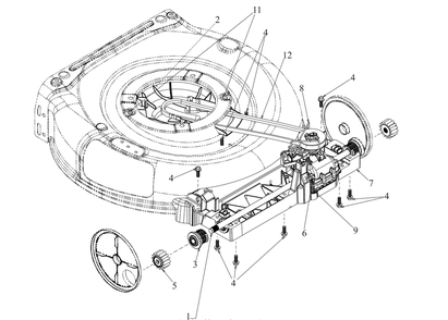 Drive Diagram and Parts List for SC300 (12AVA2M5710)(2019) Cub Cadet Lawn Mower
